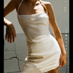 ZARA STRETCH LINEN BLEND DRESS